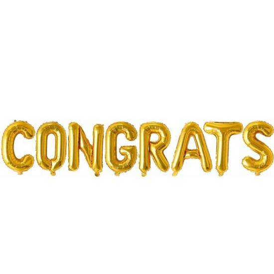 Congrats Foil Balloon Banner 8PCS Alphabets Balloon