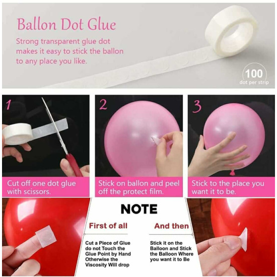 Glue dots for easy balloons sticking transparent