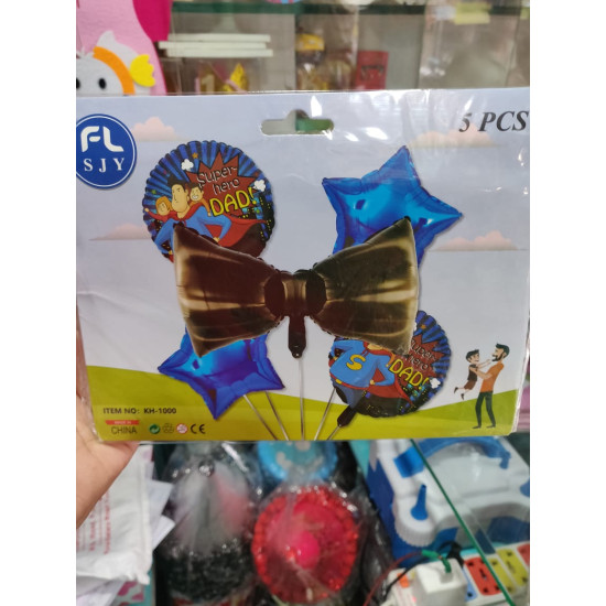 Father day Bow Foil Balloon set of 5