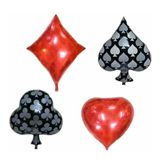 Casino foil Balloons Card Party Decoration Balloons/Card party Balloons Set of 4