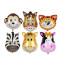 Jungle Animal face foil balloon Small size set of 6