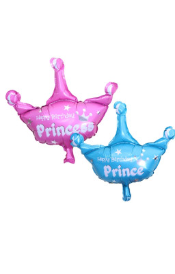 Prince Happy Birthday Blue 12 inch Crown Party Foil Balloon