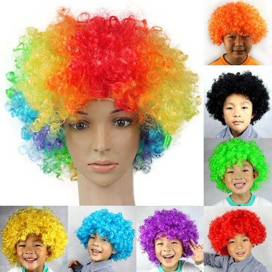 Hair wig 70's Curly Clown Funky Disco Afro Malinga Wig for Men and Women 