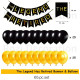 The Legend Has Retired Retirement Banner with black Golden metallic Balloons set 51pc